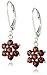 Amazon Collection Sterling Silver Gemstone Flower Leverback Dangle Earrings