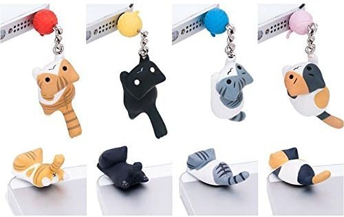 4 Pcs (Whole Set) Cheese Tabby Cat, Universal 3.5mm Anti Dust Earphone Jack Plug Cap for Iphone4/4s/5/6/6 Plus,ipod,ipad,htc,samsung S3 S4 S5