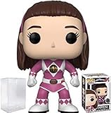 Power Rangers Funko Pop! TV: Mighty Morphin Kimberly Pink Ranger (No Helmet) Vinyl Figure (Bundled with Pop Box Protector Case)