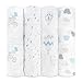 aden + anais Swaddle Blanket, Boutique Muslin Blankets for Girls & Boys, Baby Receiving Swaddles, Ideal Newborn & Infant Swaddling Set, Perfect Shower Gifts, 4 Pack, Night Sky