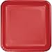 18-Count Touch of Color Square Paper Dinner Plates, Classic Red