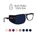 Astropic Silk Eye Patch for Adults Kids Glasses to Cover Either Eye (Medium, Navy Blue)