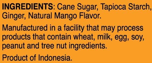BALI’S BEST GINGER CHEWS, TROPICAL MANGO FLAVOR, 5.08 OZ, INDIVIDUALLY WRAPPED SOFT CANDY, MADE WITH 100% REAL GINGER, DIGESTIVE HEALTH SUPPORT, UPSET STOMACH RELIEF, HALAL