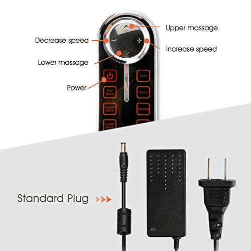OWAYS Massage Chair 3D Full Back Massager, Rocking Design, Adjustable Pillow, Vibrating and Heating, 6 Massage Modes, Wooden Handrail, Linen Cover with Diamond Design