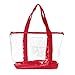 DALIX Clear Shopping Bag Security Work Tote Shoulder Bag Womens Handbag in Red