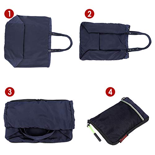 Lightweight Foldable Waterproof Shoulder Tote Bag for Shopping Sports Gym Travel - Thumbnail 3