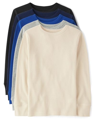 The Children's Place Boys Long Sleeve Thermal Henley Shirts 5-Pack
