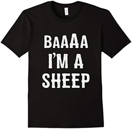 Mens I'm a Sheep Halloween Costume T Shirt Large Black