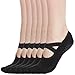 Women's No Show Low Cut Hospital Slipper Socks Great for Barre Pilates Yoga with Non Skid Grips Pack of 3, Black, One Size