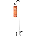 Ottsuls Bird Feeder Pole, 45 INCH Heavy Duty Shepherds Hooks for Outdoor with 5 Prong Base, Adjustable Stand Hanger for Garde