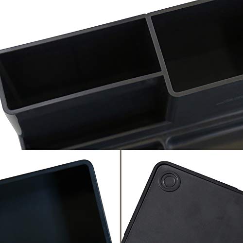 Desk Organizer Caddy with 5 Compartments Office Workspace Desktop Holder Stable Plastic Stationery Storage Box for Pencils,Markers,Erasers,Pens,Thumbtack (7.1" x4.8" x3.6")(Black)