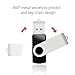 JOIOT USB Flash Drive 16GB 4 Pack USB 2.0 Flash Drive Memory Stick Thumb Drive Swivel Blank Date Storage Jump Drive Pendrive, Black
