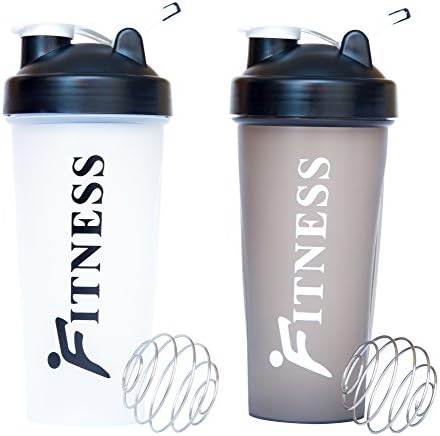 Fitness Blender Bottle-Protein Shaker, 22 Ounce High Quality (2 Pack)