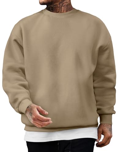 JMIERR Men's Casual Long Sleeves Crewneck Sweatshirts Cotton Pullover Sweatshirt for Men