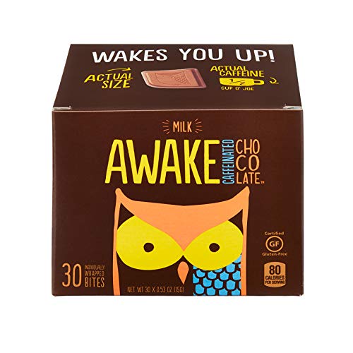 AWAKE Caffeinated Chocolate Energy Bites, Milk Chocolate, 30Count