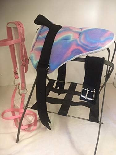 Miniature Horse/Sm Pony Childrens Bareback Saddle Set - Soft Pink Swirl