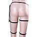 KLOUD City Sexy Punk Adjustable Waist Cincher Belt 4 Rings Elastic Stud Garter Belt Rave Cage Harness (Black)