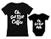 Tstars Mom and Baby Matching Shirt Set - Funny Coffee and Milk Outfit Gift for New Parent on Mother's Day Mom Black Medium/Baby Black 12M (6-12M)