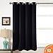 AMAZLINEN Toxic Free Energy Smart Thermal Insulated Curtains Blackout Black 52 W X 63 L Inch,Grommet Top,1 Panel Pack(Black)