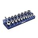 Magnetic Socket Holder | 1/2-inch Drive | Metric | Blue | Holds 19 Sockets | Professional Quality Tools Organizer | by Olsa Tools