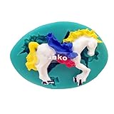 Yunko Carousel Horse Cake Decorating Tools Silicone Fondnt Mold Chocolate Candy Sugar Mould Unicorn Shape