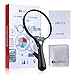 Magnifying Glass, BearMoo 3X 45X Handheld Reading Magnifier Glass with 3 LED Lights for Reading/Maps/Watch Repair/Newspaper/Jewelry Loupes/Ins (White+Black) (Gray)