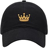 Men's Baseball Caps Crown King Embroidered Classic Dad Hat | Unique Embroidery,Washed Cotton,Basic daily wear,Metal buckle adjustable back,unisex for men &amp; women,lightweight &amp; breathable