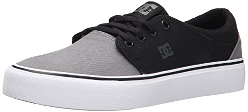 DC Men's Trase TX Skate Skate Shoe, Grey/Black/Grey, 4.5 M US