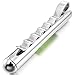 INBLUE Men's Rhodium Plated Glass Necktie Tie Clip Bar Silver Tone Green Gradienter Wedding