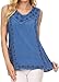 Sakkas Koonya Long Light Scoop Neck Nature Embroidered Sleeveless Tank Top Blouse