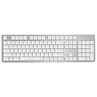 DERTHWER Gaming Keyboard, Rechargeable Bluetooth Wireless Wired Backlit 104Keys Office Mechanical Gaming Keyboard White Compact Computer Keyboard (Color : White, Size : One Size)
