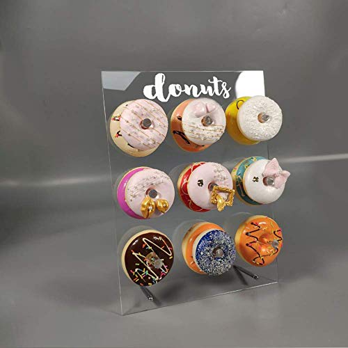 LUGUNU Reusable Acrylic Donut Wall Display On Table Donut Wall for Baby Showers Bridal Shower Wedding Party Birthday Decorations, 9 Pillars, 10 x 14 Inches (Say Donuts, 10 x 14 inches) - Thumbnail 5