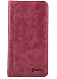 Women's Wallet - Genuine Italian Leather Long Bifold RFID Blocking Wallet (Purple)