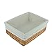Rurality Wicker Woven Storage Basket with Lining for Cosmetics,Towels,Books,Lining Removable