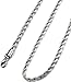 FIBO STEEL 4mm Stainless Steel Rope Chain Necklace for Men 16 inches Silver-tone