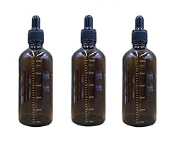 QUUPY 3PCS Portable Amber Glass Graduated Scale