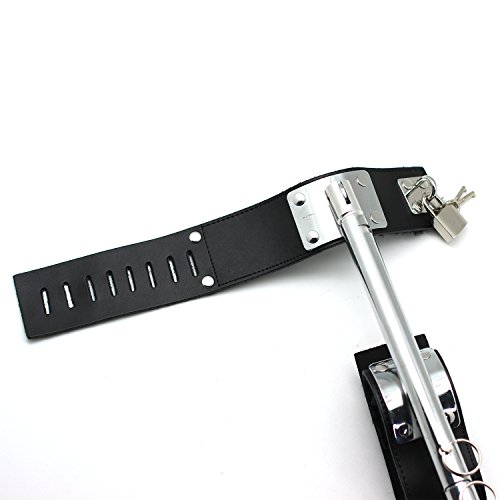 SCARLET KITTEN Metal Spreader Bar with 4 Leather Adjustable Straps, Silver