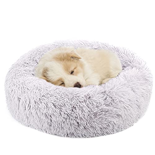 NOYAL Calming Dog Beds AntiAnxiety Donut Dog Bed Washable Faux Fur Dog