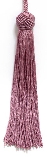 Set of 10 Wine Berry Woven Head Chainette Tassel, 5.5 Inch Long with 2 Inch Loop, Basic Trim Collection Style# BH055 Color: D11