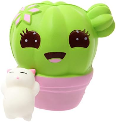TEEGOMO Kawaii Cactus Squishy Slow Rising Scented Jumbo Squishy Stress Relief Squeeze Decorations Kids Toy Gift
