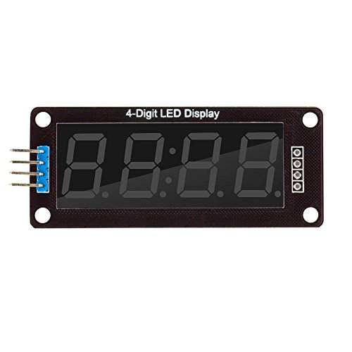 diymore 5 Packs TM1637 0.56" Red LED Display Digital Tube Decimal 7-Segment 4-Digit Clock Double Dots Module Serial Driver Board for Arduino DIY Kits (Red)