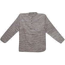 Men’s Kurta Top Casual Cotton Beige Ethnic Shirt Yoga Tunic L