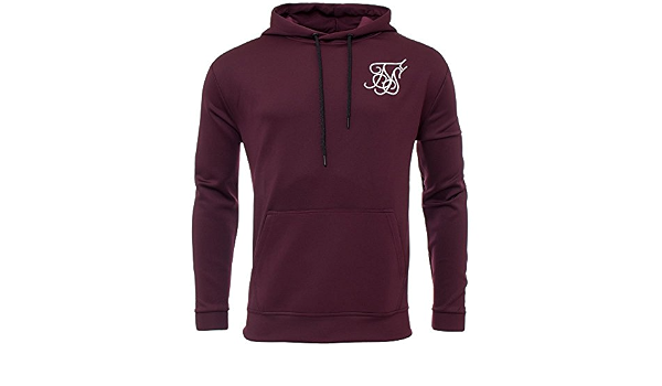 SikSilk - Sudadera con capucha - para hombre rojo granate Medium:  Amazon.es: Ropa