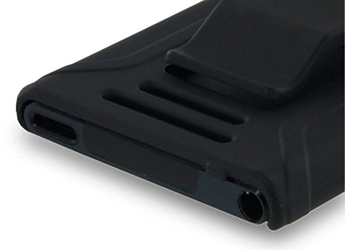 BLACK HARD SHELL CASE COVER WITH BELT CLIP HOLSTER FOR APPLE iPOD NANO 7 7th GEN GENERATION