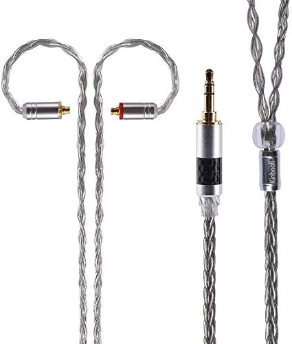 MMCX 3.5 MM 8 Core Upgrade Silver Plated Replacement Cable Gun Color MMCX Detachable Headphone Cable Replacement Earphone Wire for Shure 846 535 215 315 425 MAGAOSI K5 LZA4 A5