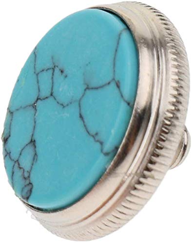 Lheng Inlay Blue Turquoise Trumpet Finger Buttons Brass Instrument Parts 3Pcs - Thumbnail 2