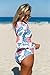 Aleumdr Womens Zip Front Floral Printed Long Sleeve One Piece Swimsuit Rash Guard Swimwear Color Blocked Large Size Multicoloured 1