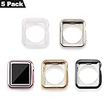Compatible Apple Watch Cover 38mm [5 Pack], MAIRUI Bumper Case Protector Ultra-Slim Lightweight Protective Guard for Apple Watch Series 3/2/1, iWatch Sport, Edition, Nike+