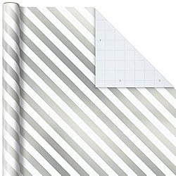Hallmark Silver and White Wrapping Paper with