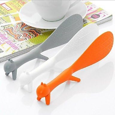 Kitchen Tool Ladle Paddle Squirrel Shaped Non-Stick Spoon Cute Meal Creative Rice Home , Gray